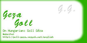 geza goll business card