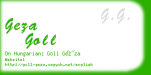 geza goll business card